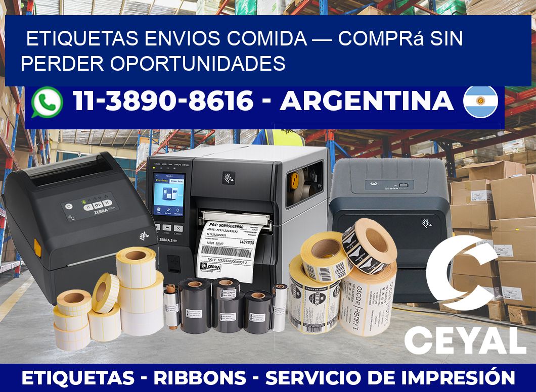 etiquetas envios comida — Comprá sin perder oportunidades