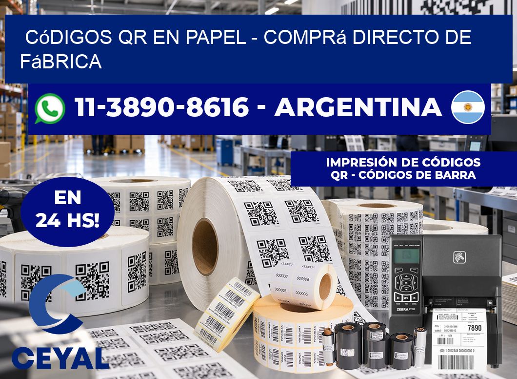 Códigos QR en Papel - Comprá directo de fábrica