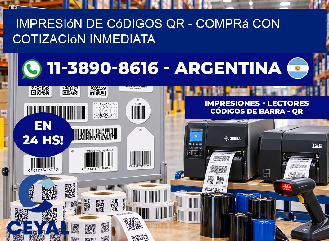 Impresión de Códigos QR - Comprá con cotización inmediata