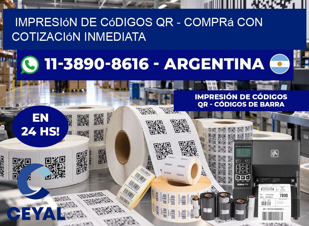 Impresión de Códigos QR – Comprá con cotización inmediata